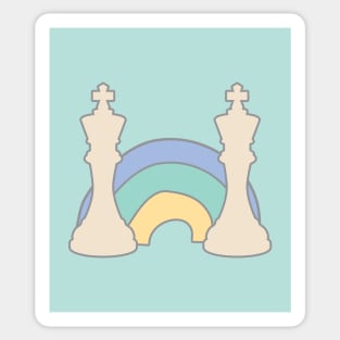 Chess King and Rainbow Sticker